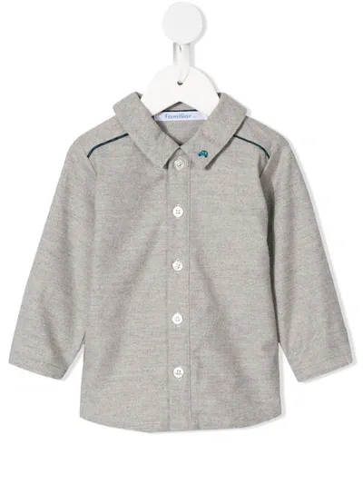 Familiar Babies' Embroidered Car Shirt In Grey