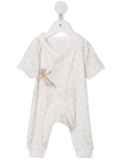 Familiar Babies' Printed Wrap-style Romper In White