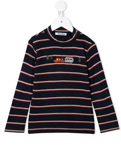 Familiar Kids' Stripe-print Sweatshirt In Blue