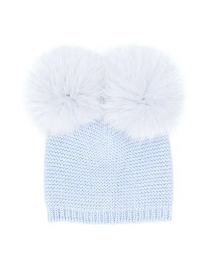 Siola Babies' Double Pompom Hat In Blue