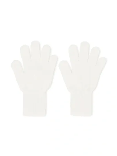 Siola Kids' Ribbed Cuff Gloves In White