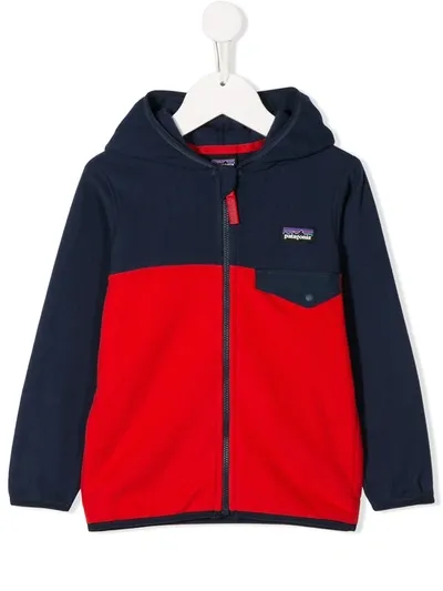 Patagonia Teen Colour Block Hooded Jacket In Blue