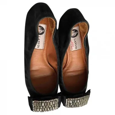 Pre-owned Lanvin Ballet Flats In Black