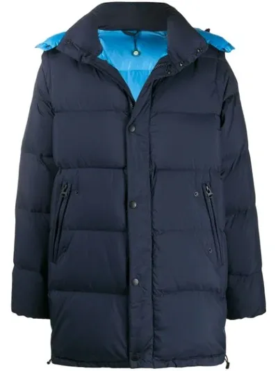 Kenzo Golden Bamboo Convertible Padded Coat In Blu