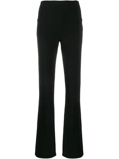 Norma Kamali High Waisted Straight-leg Trousers In Black