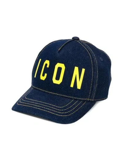 Dsquared2 Kids' Icon Slogan Cap In Blue