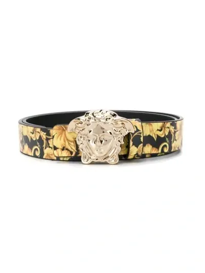 Young Versace Kids' Medusa Head Belt In Yellow