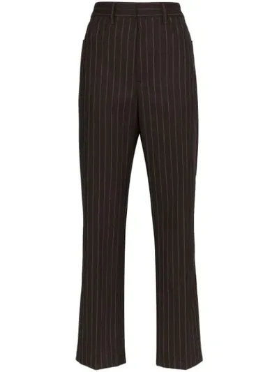 Sunflower Pinstriped Tailored Trousers In Brown