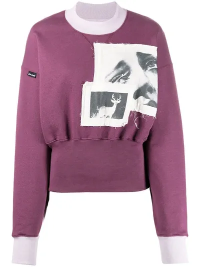 Palm Angels Photograph Patch Sweatshirt In Purple