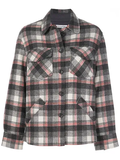 Reformation Woodside Check Jacket In Black