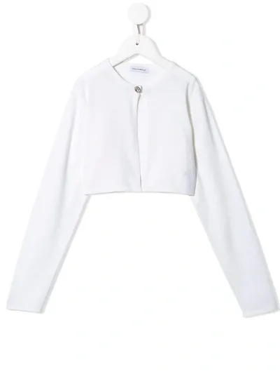 Dolce & Gabbana Kids' Round Neck Cardigan In White