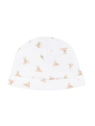 Ralph Lauren Kids' Bear Embroidered Beanie In White