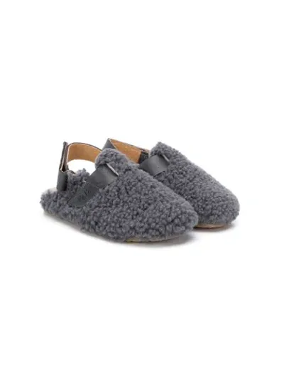 Pèpè Kids' Sling-back Slippers In Grey