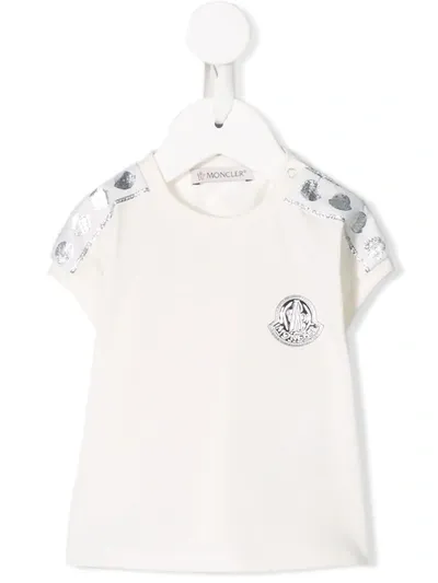 Moncler Babies' Metallic Logo T-shirt In White