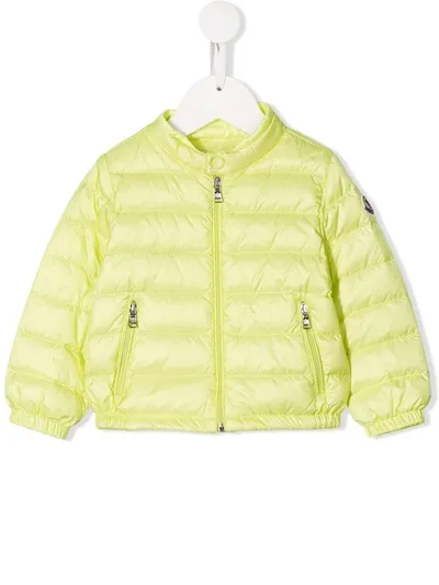 Moncler Babies' High-neck Down Jacket In Yellow