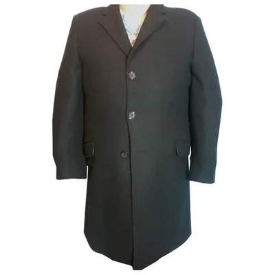 Pre-owned Pierre Cardin Wool Coat In Black