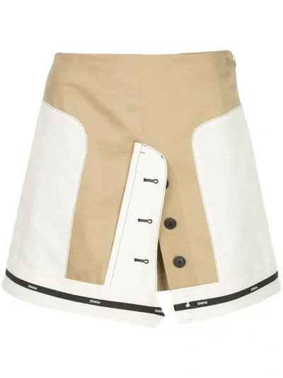 Monse Inverted Cargo Mini Skirt In Khaki/white