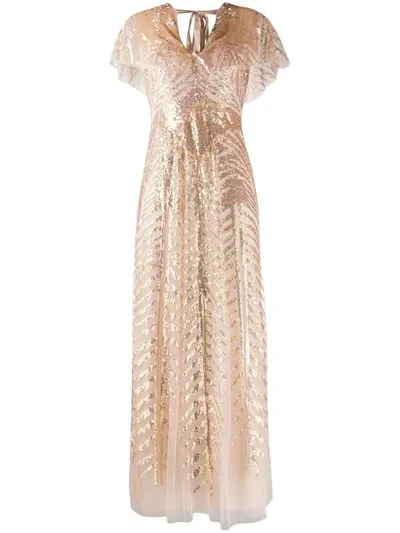 Temperley London Dusk Sequinned Tulle Gown In Neutrals