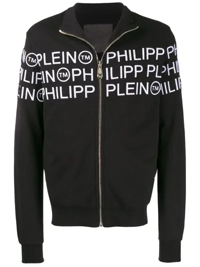 Philipp Plein Skull Print Bomber Jacket In Black