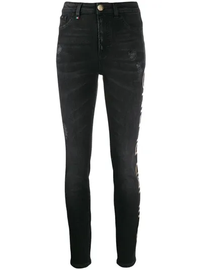 Philipp Plein High Waisted Jeggings In Black