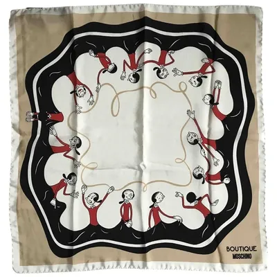 Pre-owned Moschino Silk Neckerchief In Beige