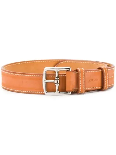 Pre-owned Hermes 2000s  Etriviere Belt In Neutrals