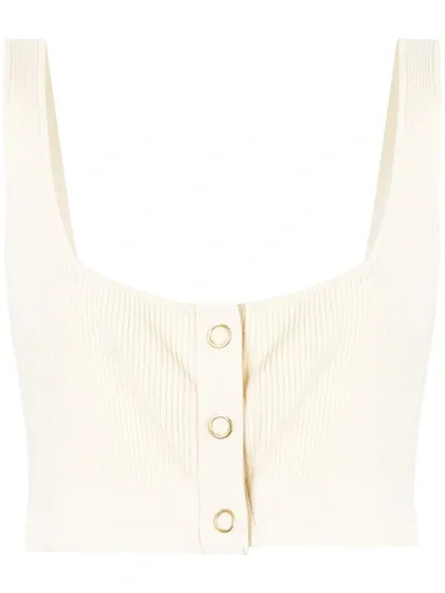 Dion Lee Pinnacle Pleat Crop Top In White