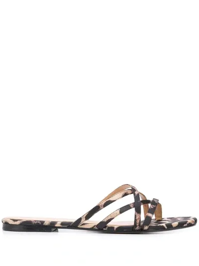 Veronica Beard Leopard Print Sandals In Brown