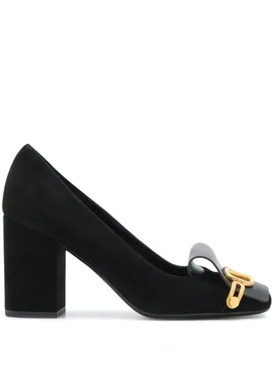 Valentino Garavani Vlogo Square-toe Pumps In Black