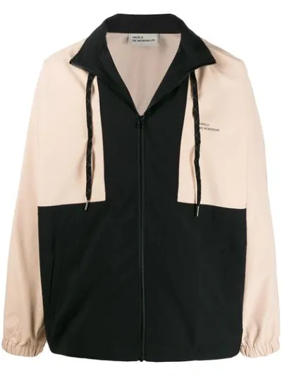 Drôle De Monsieur Two-tone Water Repellent Jacket In Beige