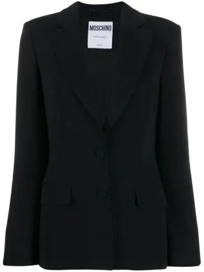 Moschino Single Breasted Blazer In Black