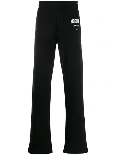 Moschino Logo Print Track Trousers In Black