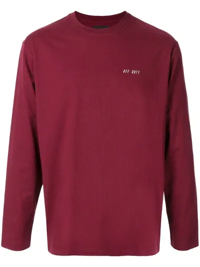 Off Duty Wavy Logo Long-sleeved T-shirt In Red