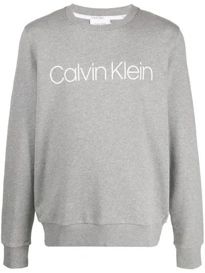 Calvin Klein Logo-print Sweatshirt In Grey