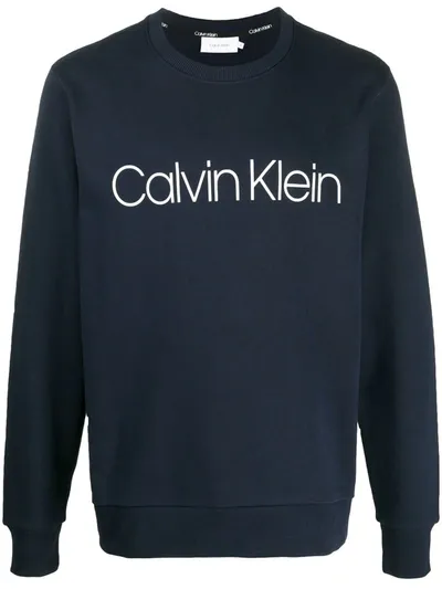 Calvin Klein Logo Print Sweatshirt In Blue