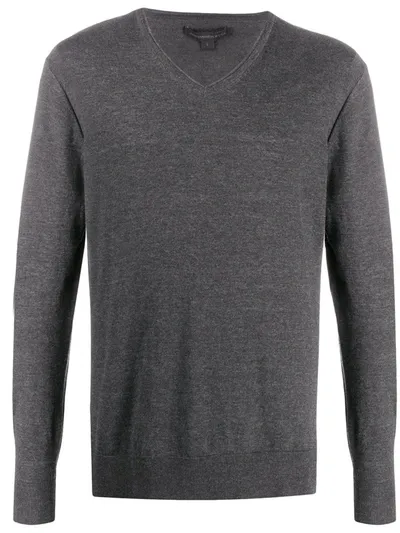 John Varvatos V-neck Jumper In Grey