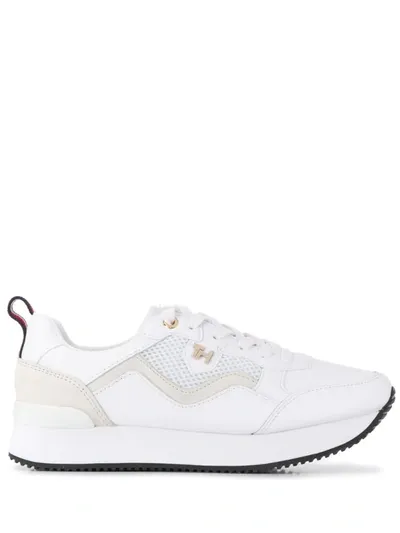 Tommy Hilfiger Mesh Panel Low Top Sneakers In White