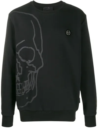 Philipp Plein Skull Print Sweatshirt In Black