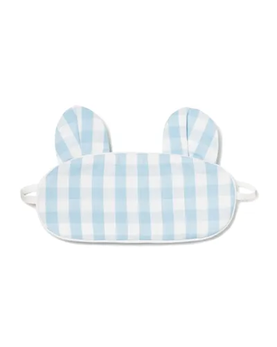 Petite Plume Kids' Bear-y Sweet Gingham Eye Mask In Blue