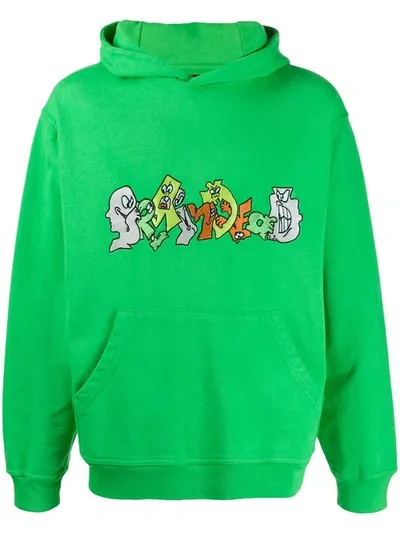 Brain Dead Graffiti Hoodie - Kelly Green In Verde