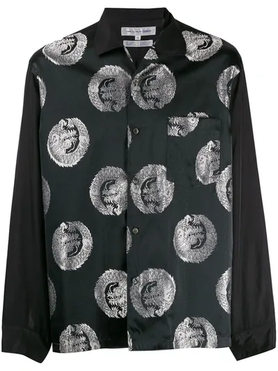 Pre-owned Comme Des Garçons 1990s Dragon Embroidered Shirt In Black