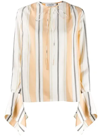 Lanvin Statement Sleeve Blouse In Multicolor