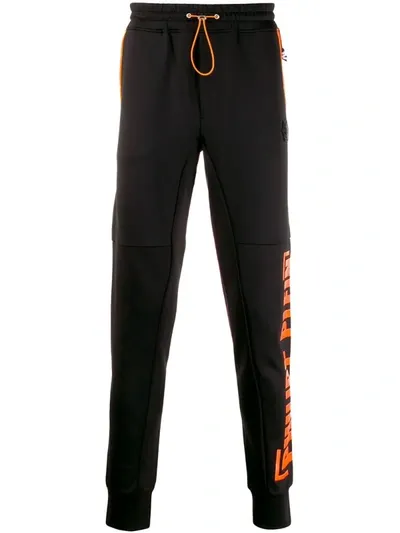 Philipp Plein Logo Drawstring Trousers In Black