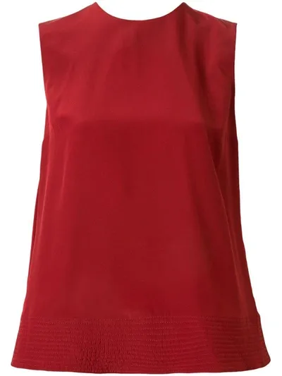 Roksanda Silk Pleated Detail Blouse In Red