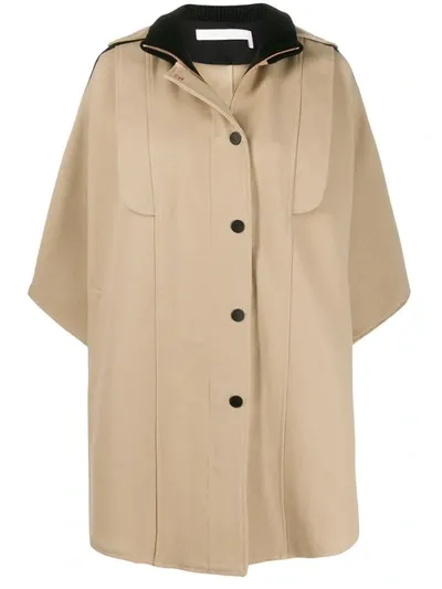 See By Chloé Button-up Cape In Neutrals