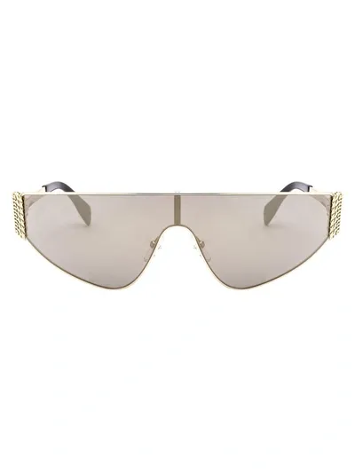 Moschino Eyewear Oval Shape Sunglasses In Metallic