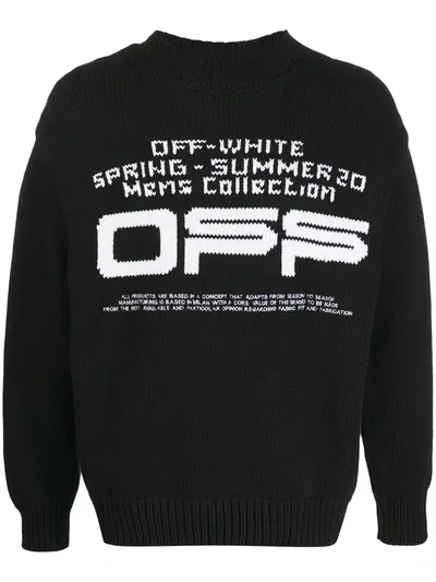 Off-white Intarsia Logo Jumper In Black