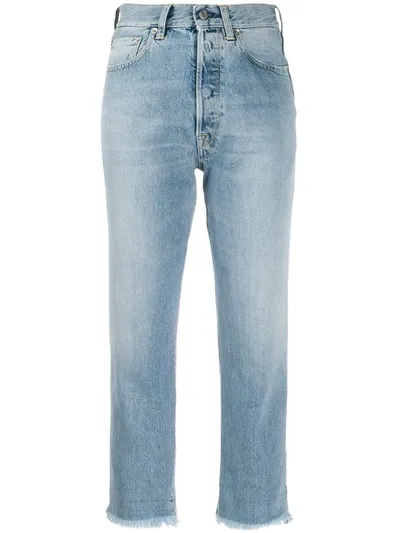 Golden Goose Blue Frayed Cropped Jeans