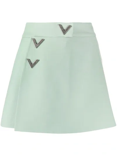 Valentino V Buttons Shorts In Green