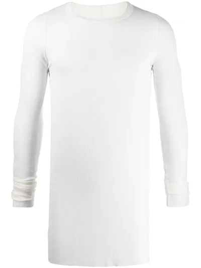 Rick Owens Long-line Layered T-shirt In White